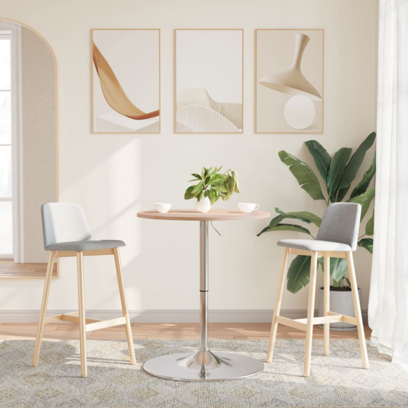 Stolik barowy, Ø60x89,5 cm, lite drewno dębowe