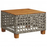Stolik ogrodowy, szary, 55x55x36 cm rattan PE i drewno akacjowe