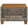 Stolik ogrodowy, szary, 55x55x36 cm rattan PE i drewno akacjowe