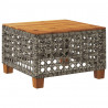 Stolik ogrodowy, szary, 55x55x36 cm rattan PE i drewno akacjowe