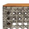Stolik ogrodowy, szary, 55x55x36 cm rattan PE i drewno akacjowe