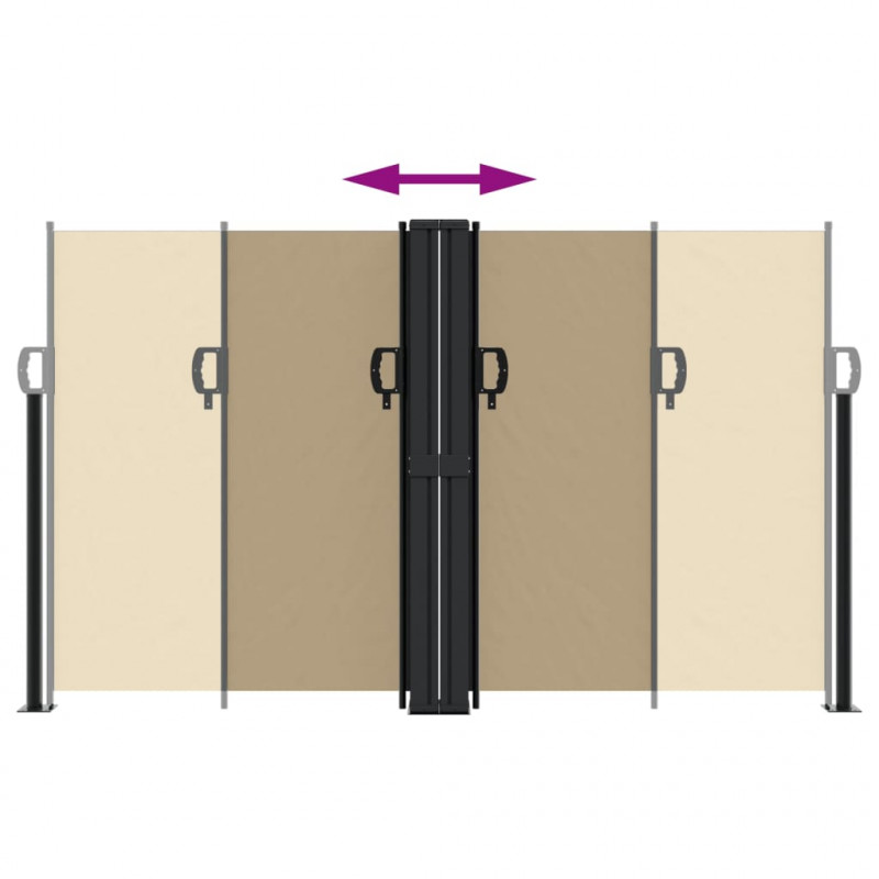 Zwijana markiza boczna, beżowa, 140x1000 cm