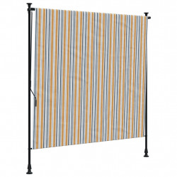 Roleta zewnętrzna, żółto-biała, 200x270 cm, tkanina i stal