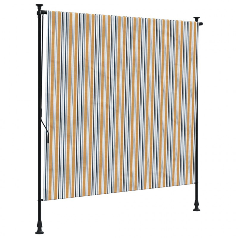 Roleta zewnętrzna, żółto-biała, 200x270 cm, tkanina i stal