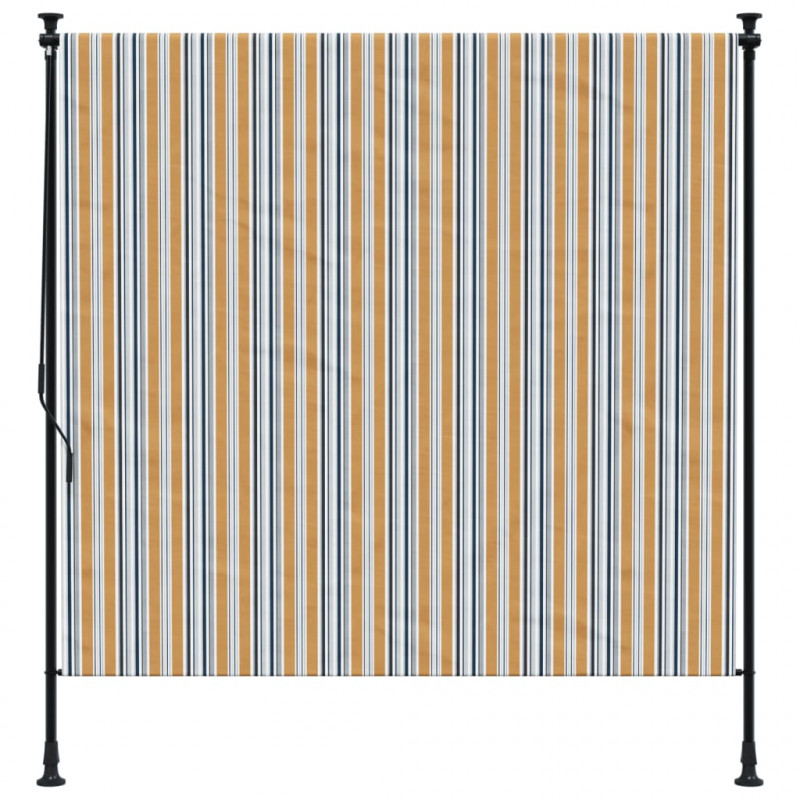 Roleta zewnętrzna, żółto-biała, 200x270 cm, tkanina i stal