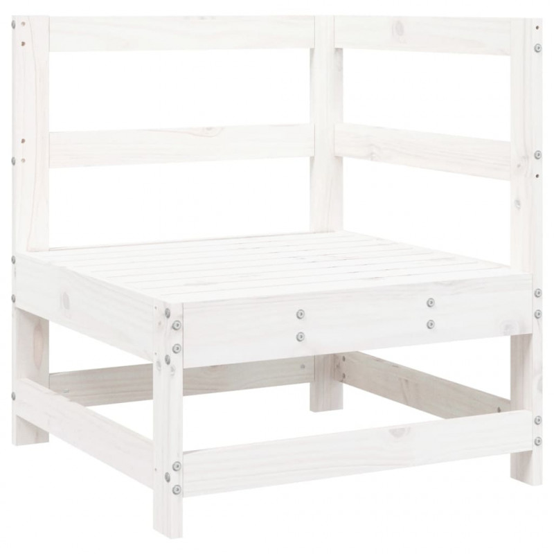 5-cz. zestaw mebli ogrodowych, biały, lite drewno sosnowe
