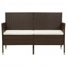 3-osobowa sofa ogrodowa z poduszkami, brązowa, polirattan