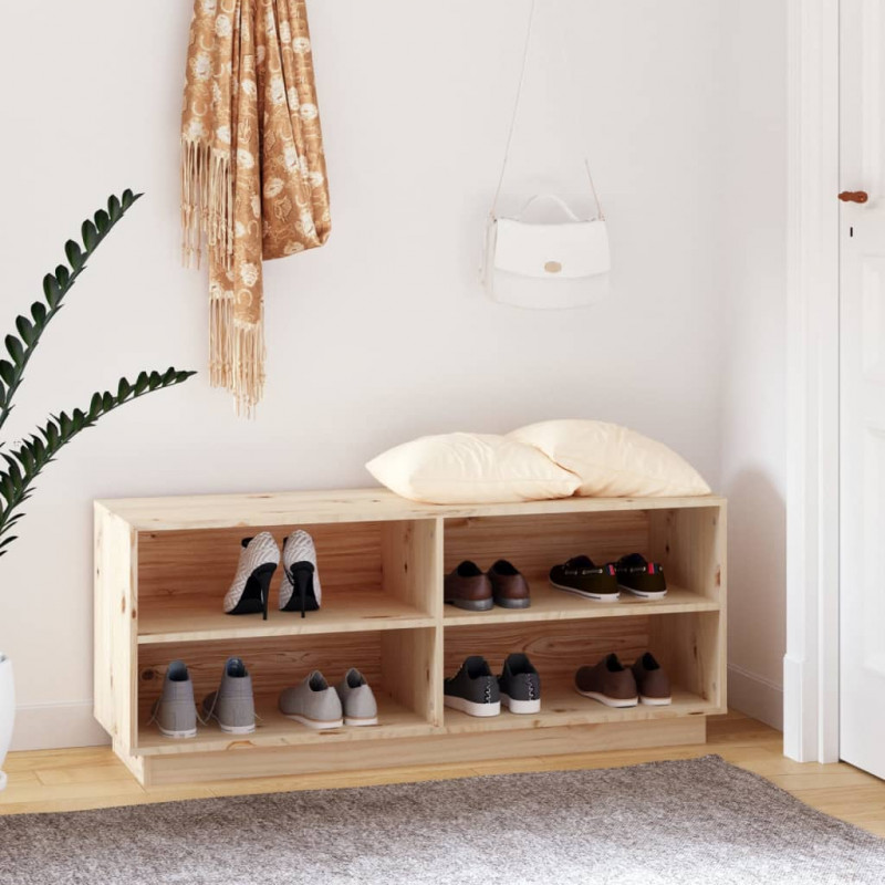 Szafka na buty, 110x34x45 cm, lite drewno sosnowe