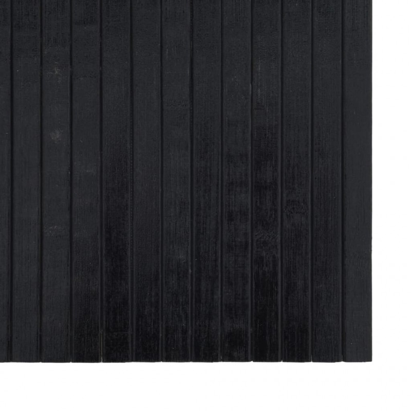 Dywan prostokątny, czarny, 100x500 cm, bambusowy