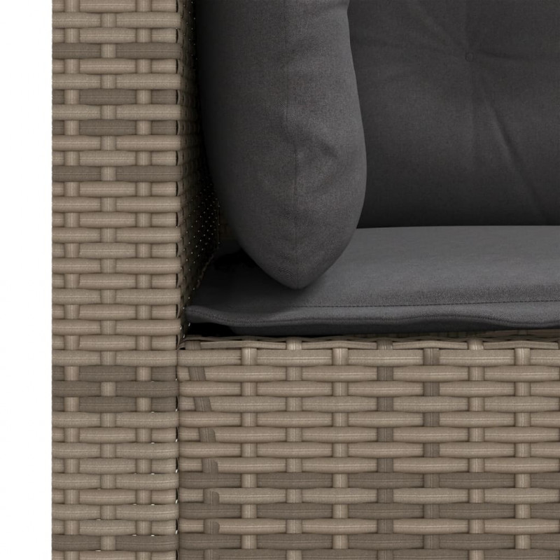 3-osobowa sofa ogrodowa z poduszkami, szara, polirattan