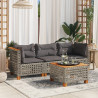 3-osobowa sofa ogrodowa z poduszkami, szara, polirattan
