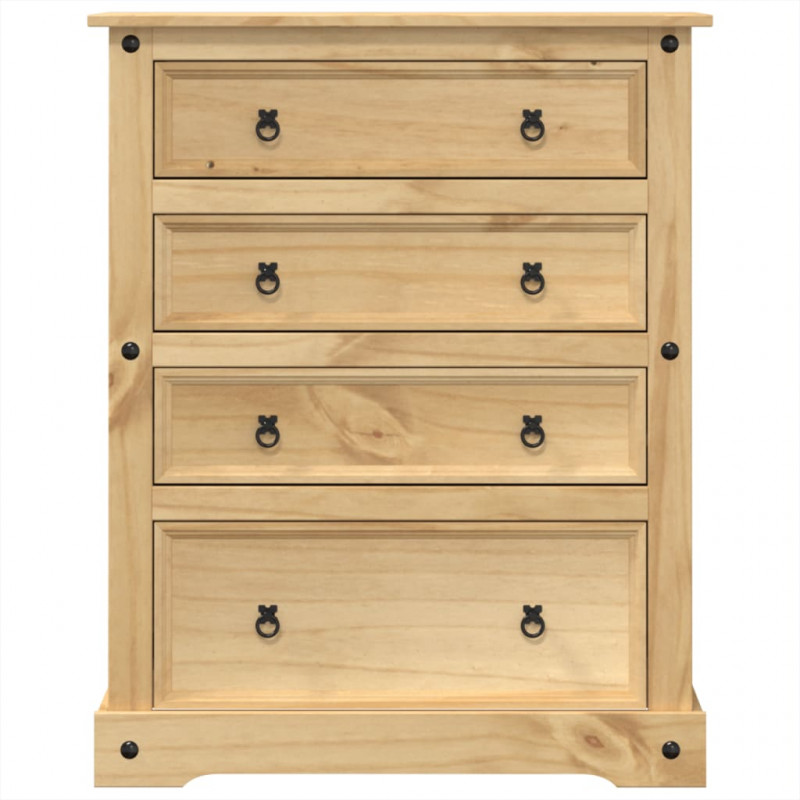 Komoda Corona, 92x48x120 cm, lite drewno sosnowe