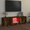 Szafka pod TV z LED, przydymiony dąb, 120x30x35,5 cm