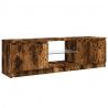 Szafka pod TV z LED, przydymiony dąb, 120x30x35,5 cm