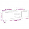 Szafka pod TV z LED, przydymiony dąb, 120x30x35,5 cm