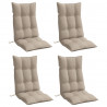 Poduszki na krzesła z wysokim oparciem, 4 szt., taupe, Oxford