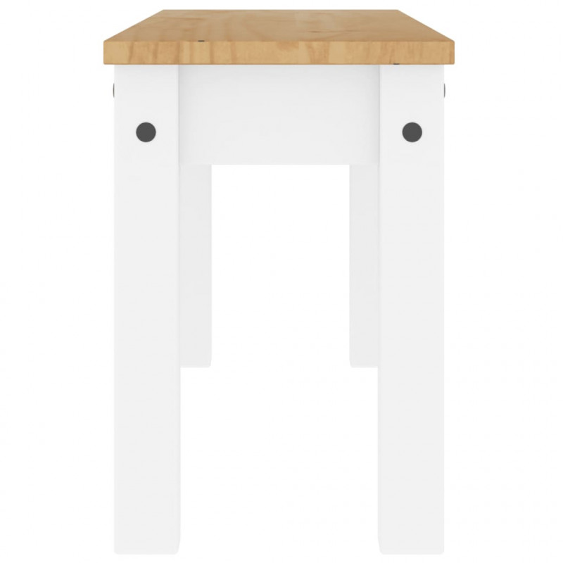 Ławka stołowa Panama, biała, 105x30x45 cm, lite drewno sosnowe