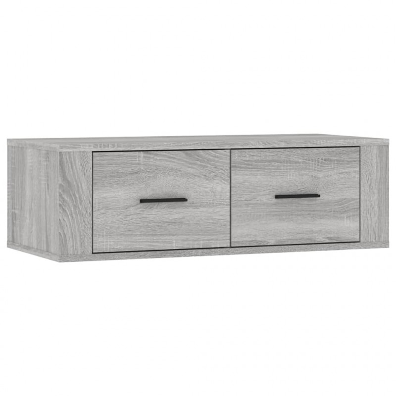 Wisząca szafka pod TV, szary dąb sonoma, 80x36x25 cm