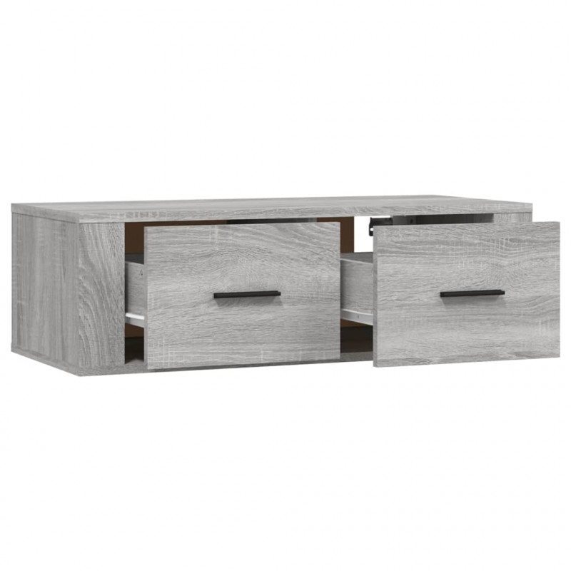 Wisząca szafka pod TV, szary dąb sonoma, 80x36x25 cm