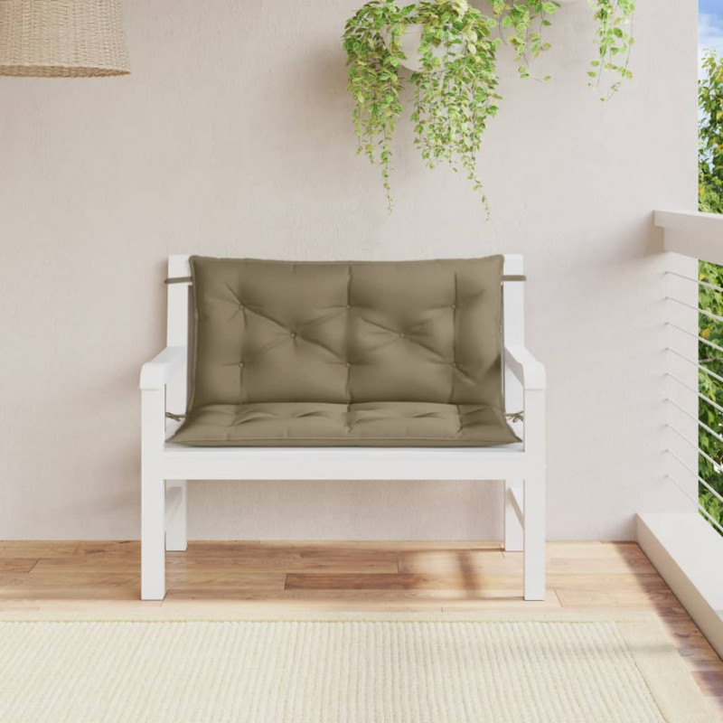 Poduszki na ławkę ogrodową, 2 szt., melanż taupe, 100x50x7 cm