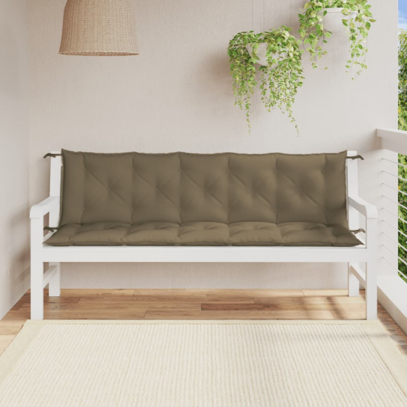 Poduszki na ławkę ogrodową, 2 szt., melanż taupe, 180x50x7 cm