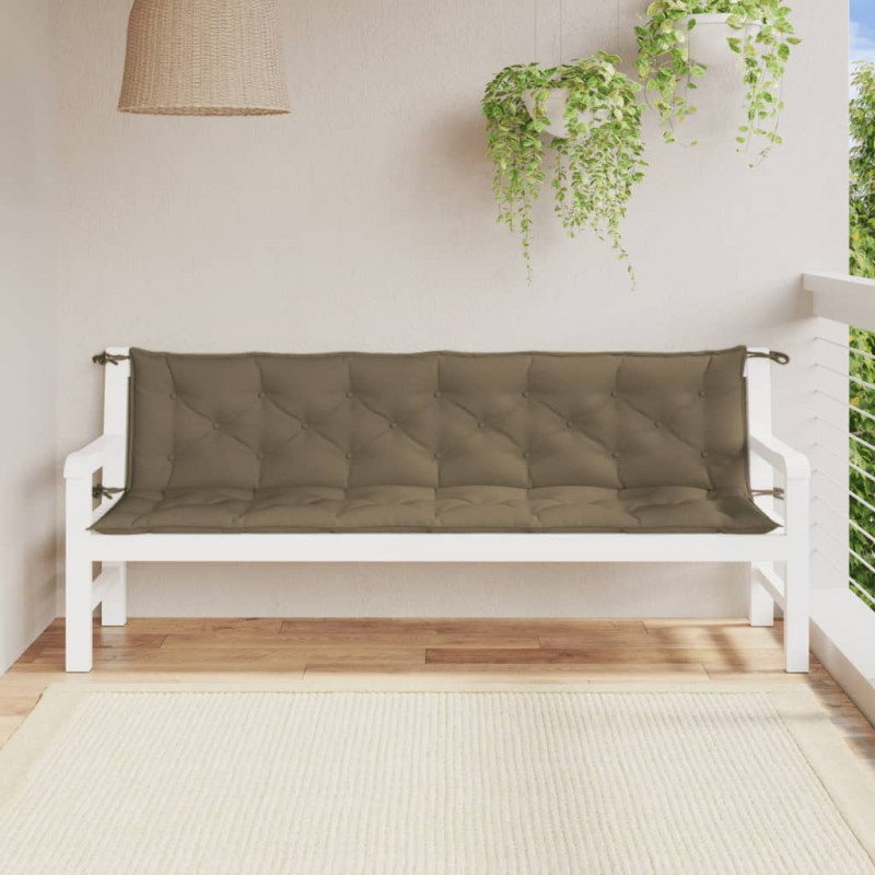 Poduszki na ławkę ogrodową, 2 szt., taupe melanż, 200x50x7 cm