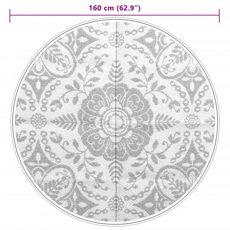 Dywan na zewnątrz, błękitny, Ø160 cm, PP