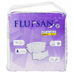 Flufsan Pieluchy dla dorosłych, jednorazowe, 15 szt., rozmiar XL