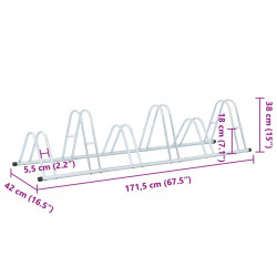 Stojak na 6 rowerów, wolnostojący, stal galwanizowana