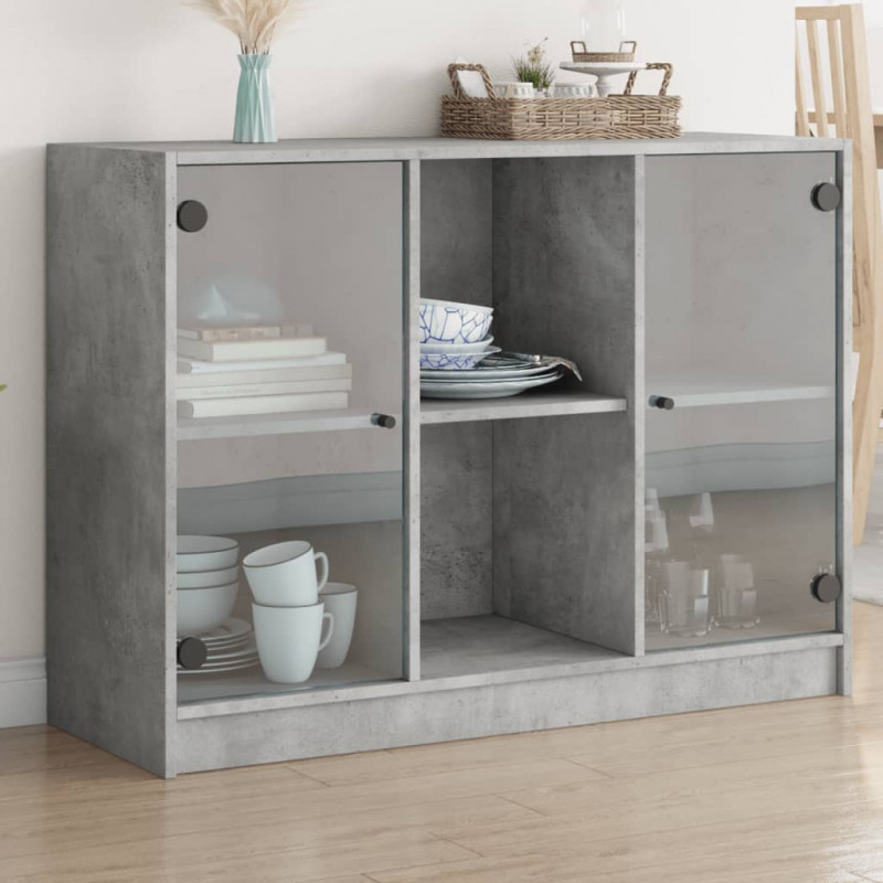 Szafka, szarość betonu, 102x37x75,5 cm, materiał drewnopochodny