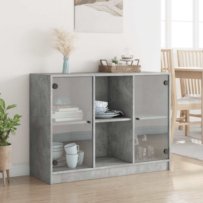 Szafka, szarość betonu, 102x37x75,5 cm, materiał drewnopochodny