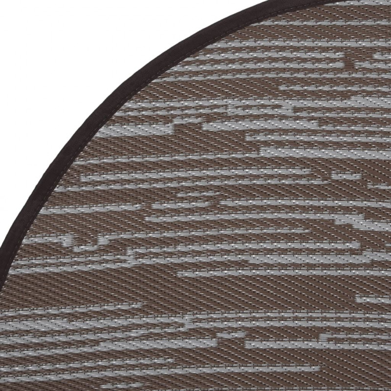 Dywan na zewnątrz, brązowy, Ø120 cm, PP