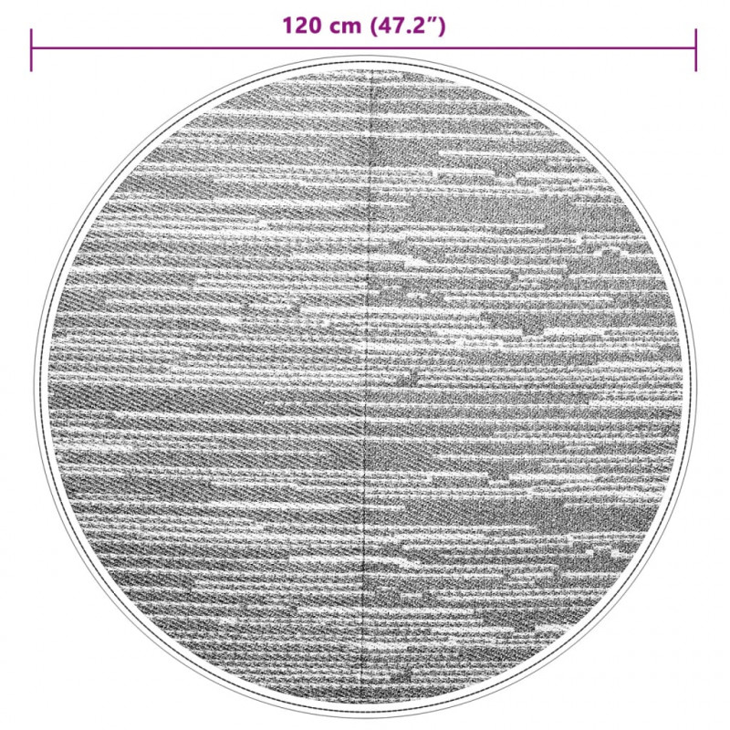 Dywan na zewnątrz, brązowy, Ø120 cm, PP