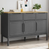 Szafka FLORO, szara, 114x43x74 cm, lite drewno sosnowe