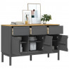 Szafka FLORO, szara, 114x43x74 cm, lite drewno sosnowe