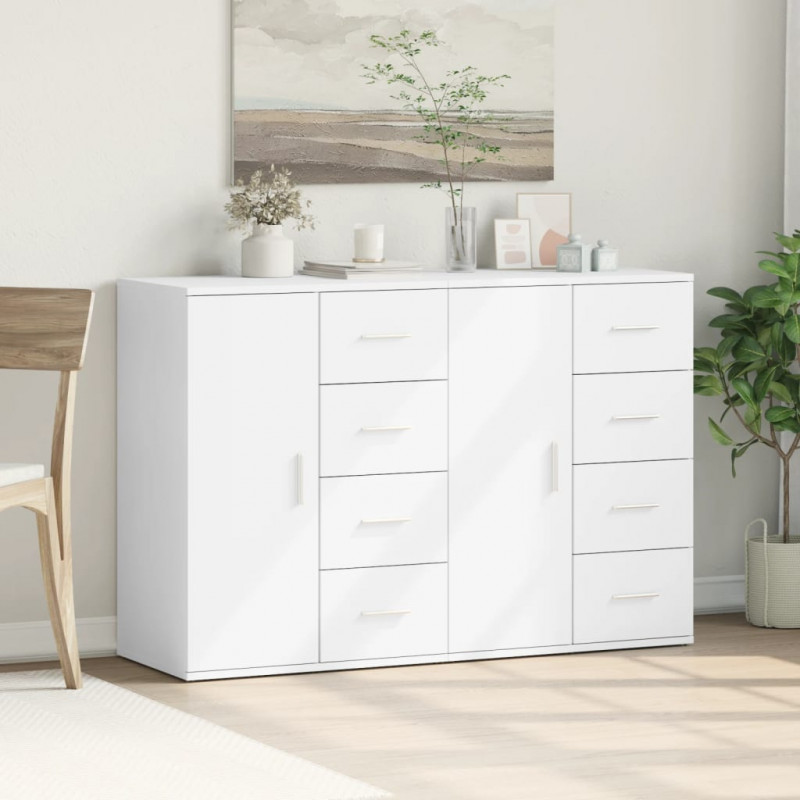 Szafki, 2 szt., białe, 59x39x80 cm, materiał drewnopochodny