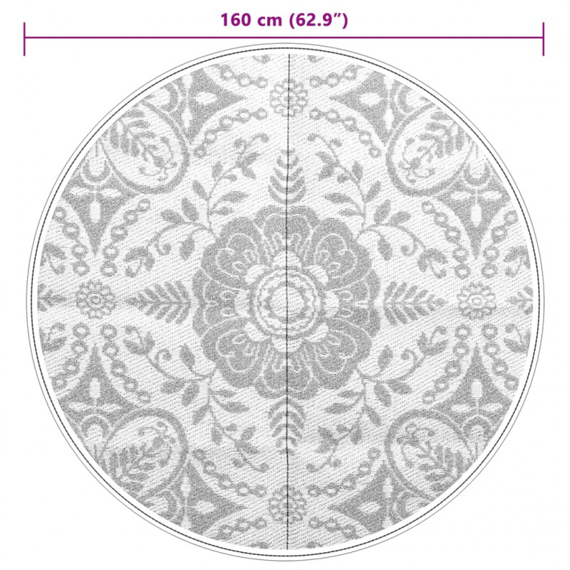 Dywan na zewnątrz, różowy, Ø160 cm, PP