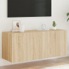 Ścienna szafka TV z LED, dąb sonoma, 100x35x41 cm