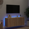 Ścienna szafka TV z LED, dąb sonoma, 100x35x41 cm