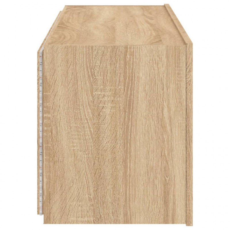 Ścienna szafka TV z LED, dąb sonoma, 100x35x41 cm