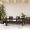 Stół ogrodowy ze szklanym blatem, brąz, 240x90x75cm, polirattan