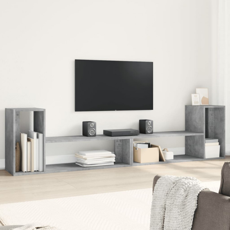 Szafki pod telewizor, 2 szt., szarość betonu, 100x30x50 cm