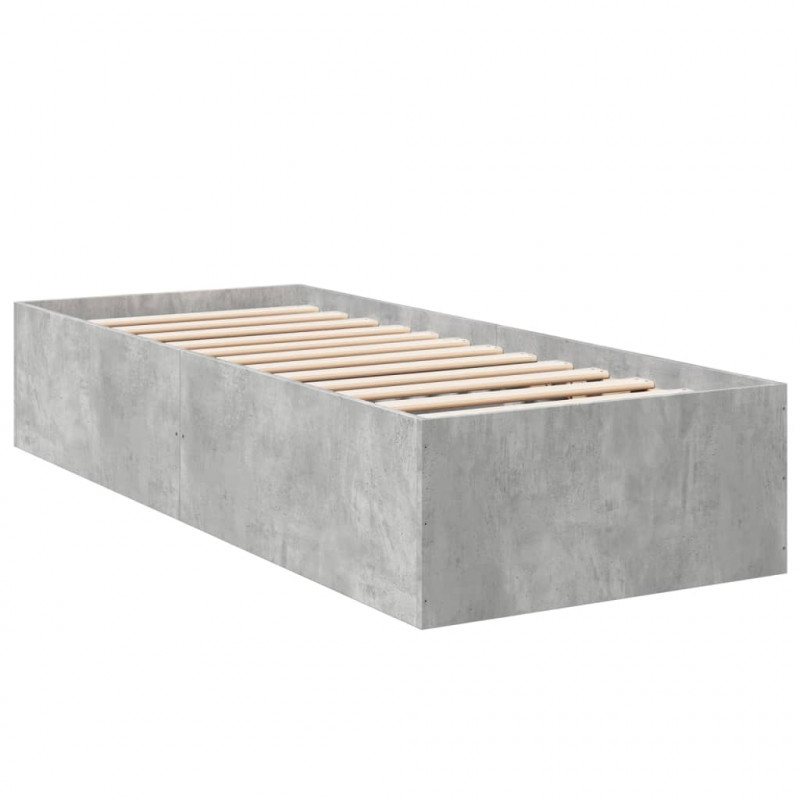 Rama łóżka, szarość betonu, 100x200 cm, materiał drewnopochodny