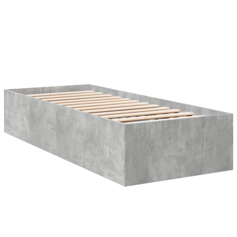 Rama łóżka, szarość betonu, 100x200 cm, materiał drewnopochodny