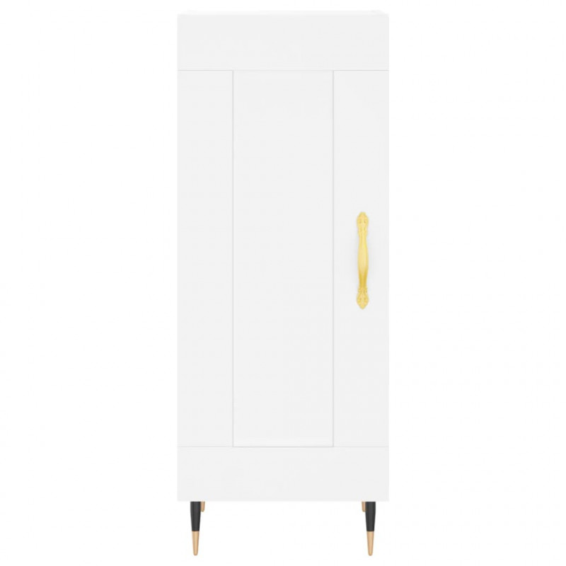 Wysoka szafka, biała, 34,5x34x180 cm, materiał drewnopochodny