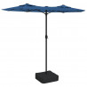 Podwójny parasol ogrodowy z LED, niebieski, 316x240 cm