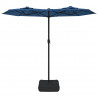 Podwójny parasol ogrodowy z LED, niebieski, 316x240 cm