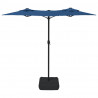 Podwójny parasol ogrodowy z LED, niebieski, 316x240 cm