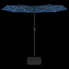 Podwójny parasol ogrodowy z LED, niebieski, 316x240 cm