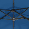 Podwójny parasol ogrodowy z LED, niebieski, 316x240 cm